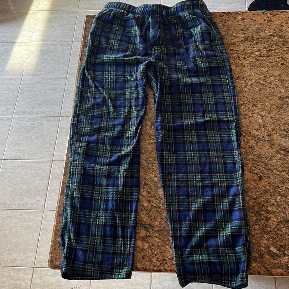 NWOT Navy Blue and Green Fleece PJ Pants